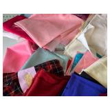 Assorted Textile Fabric Remnants and Sample Collection