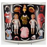 Collection of Vintage Paper Doll Cutouts and Costumes 21 Sheets