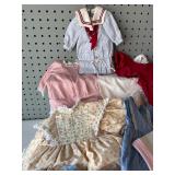 Collection of Vintage Handmade Doll Clothing and Accessories