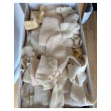 Assorted Lot of Fabric Scraps Including Fleece, Wool, and Cotton