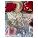 Collection of Vintage Doll Hats and Accessories