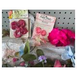 Assorted Collection of Artificial Floral Arrangements and Craft Flowers