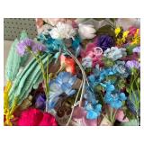 Assorted Collection of Artificial Floral Arrangements and Craft Flowers