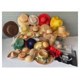 Collection of Â Assorted Vintage and Modern Doll Straw Hats