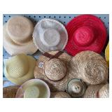 Collection of Â Assorted Vintage and Modern Doll Straw Hats