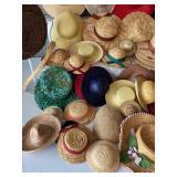 Collection of Â Assorted Vintage and Modern Doll Straw Hats