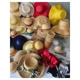 Collection of Â Assorted Vintage and Modern Doll Straw Hats