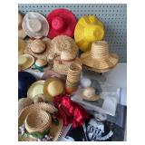Collection of Â Assorted Vintage and Modern Doll Straw Hats