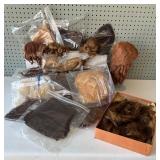 Collection of Vintage Wig Hair Pieces in Various Colors