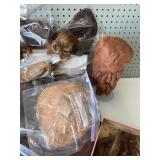 Collection of Vintage Wig Hair Pieces in Various Colors