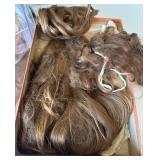 Collection of Vintage Wig Hair Pieces in Various Colors