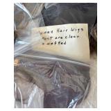 Collection of Hair Wigs in Assorted Colors including Human Hair