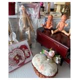 Vintage Miniature Dollhouse Collection with Ornaments and Accessories