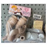Vintage Doll Making Kit with Assorted Heads, Limbs, and Supplies