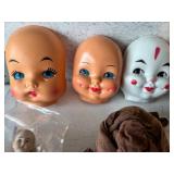 Vintage Doll Making Kit with Assorted Heads, Limbs, and Supplies