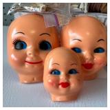 Vintage Doll Making Kit with Assorted Heads, Limbs, and Supplies