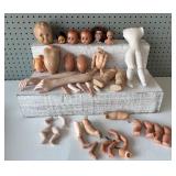 Collection of Mixed Doll Parts for Restoration or Art Projects