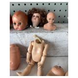 Collection of Mixed Doll Parts for Restoration or Art Projects