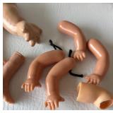 Collection of Mixed Doll Parts for Restoration or Art Projects