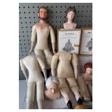 Collection of Vintage Porcelain Doll Kits Including Little Women Characters