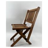 Wooden Childs Folding Chair with Slatted Back and Seat