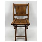Wooden Childs Folding Chair with Slatted Back and Seat