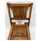Wooden Childs Folding Chair with Slatted Back and Seat