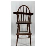 Vintage Wooden Baby High Chair and Potty Chair with Ironing Board