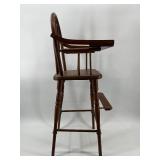 Vintage Wooden Baby High Chair and Potty Chair with Ironing Board
