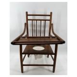Vintage Wooden Baby High Chair and Potty Chair with Ironing Board