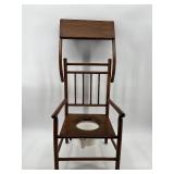 Vintage Wooden Baby High Chair and Potty Chair with Ironing Board
