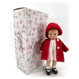 Effanbee Vintage Doll in Red Coat and Polka Dot Dress
