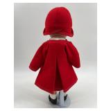 Effanbee Vintage Doll in Red Coat and Polka Dot Dress