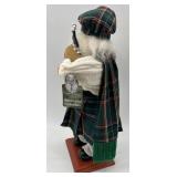 Handcrafted Scottish Santa Claus Figurine with Bagpipes