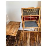 Vintage Paris Mfg Co. School Table and Chalkboard Desk Set
