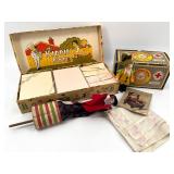 Vintage Collection: Kiddie Notes Box with Punch Puppet, Rhyme & Reason by Palmer Cox, and Decorative Handkerchief
