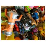 Box of action figures