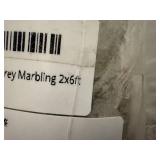 2ft x 6ft Bath Rug - Light Grey Marble