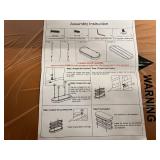 Leather and Metal Shoe Storage Rack and Bench - Brown and Black