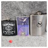 (2)Flasks & JFK 3D Coin Medallian