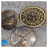 Minnesota Brass Belt Buckles and Deco Pins