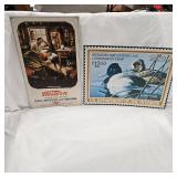 Western Tin Sign and 1990 Stamp Tin Sign