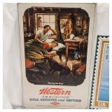 Western Tin Sign and 1990 Stamp Tin Sign