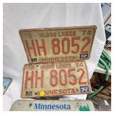 Many Sets Minnesota License Plates