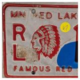 MN "Red Lake Chippewa" Walleye Plate 1984