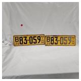1939 Set of License Plates