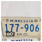 1962  Oklahoma Plate and MN/IA Classic Bilke Plate(1 New in MN wrapper)