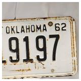 1962  Oklahoma Plate and MN/IA Classic Bilke Plate(1 New in MN wrapper)