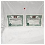 (2) Excelsior Henderson Stock Shares, Unissued