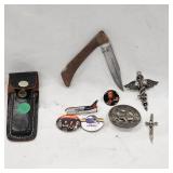 Vintage Pins Set with Knife